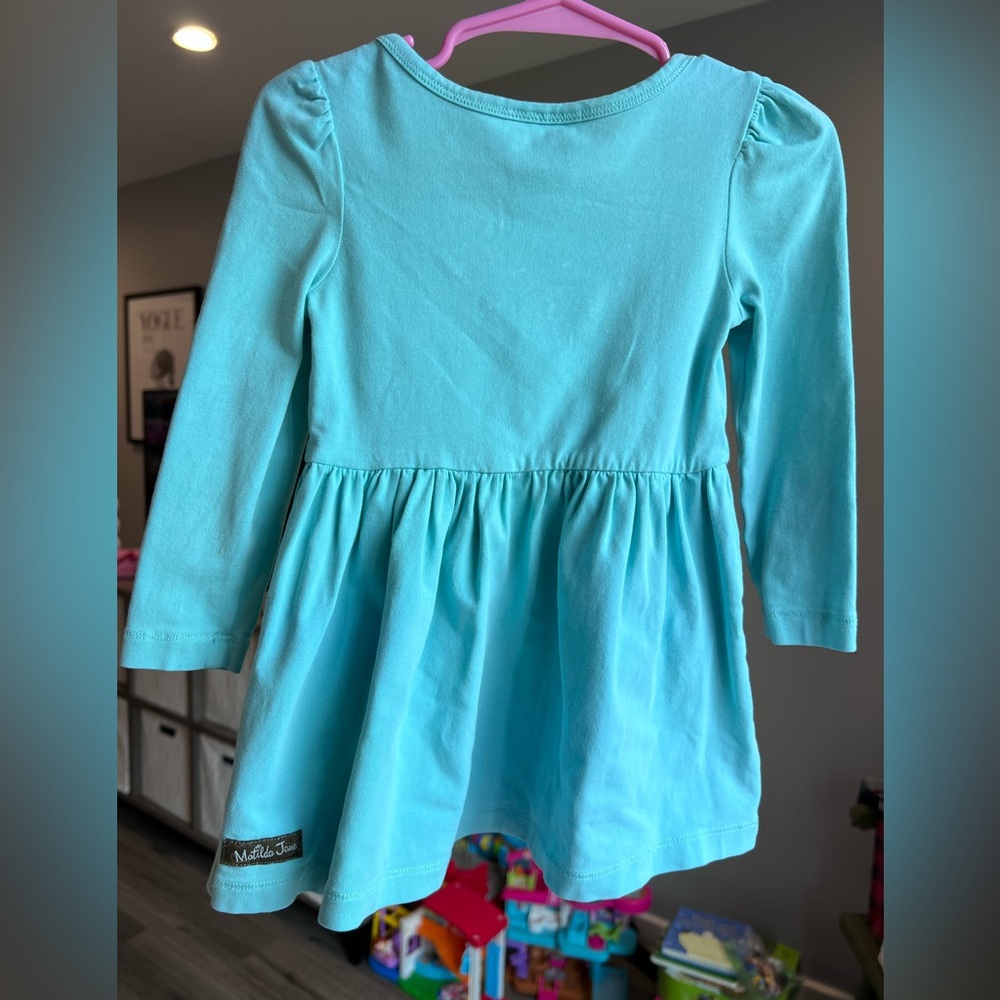 Matilda Jane Turquoise Blue Lap Dress Size 18M GUC - Picture 2 of 5